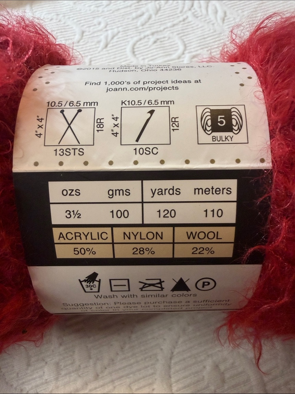 Buttercream Red Angel Hair Fuzzy Yarn for Home Accents. Sewing - Picture 4 of 4